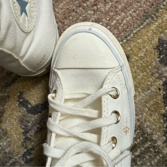 Converse Chuck Taylor All Star Lift Tattoo Vintage White High Top Platform Shoes - Picture 9 of 15